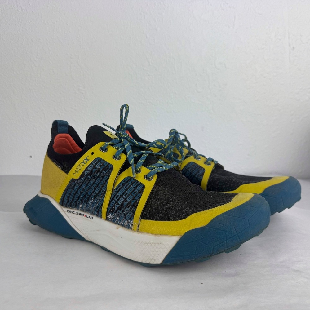 Deckers X Lab X-PONENT H.R Trail Running Shoes Yellow Black Blue Vibram Matryx